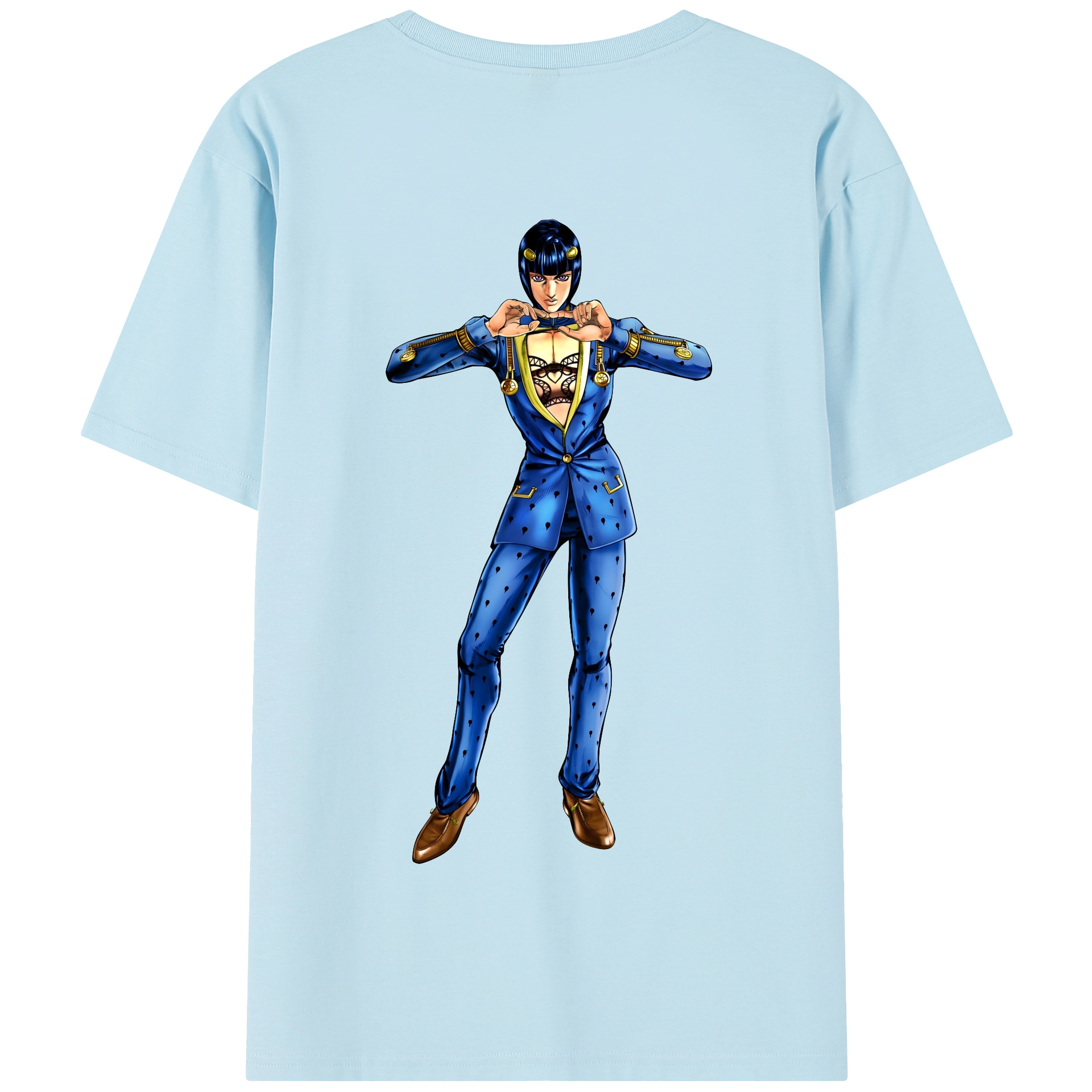 （画像用） ジョジョの奇妙な冒険 ブローノ?ブチャラティ JoJo's Bizarre Adventure Bruno Bucciarati 綿100％半袖Tシャツ（背面プリント）